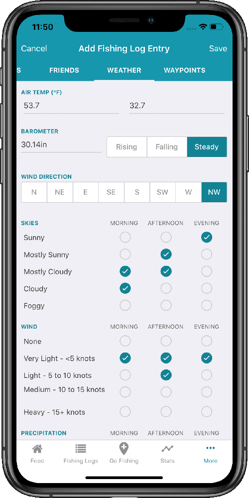 Fishing log app for Android – fish trace